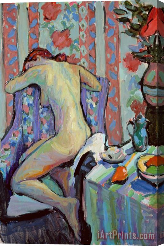 Hugo Grenville Nude With Still Life Stretched Canvas Print / Canvas Art