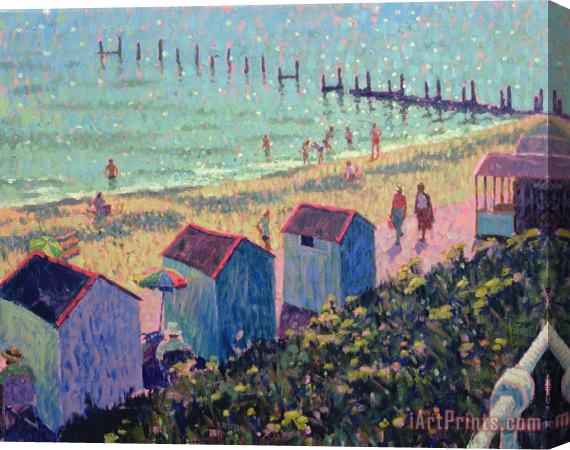 Hugo Grenville The Beach From North Parade Southwold Stretched Canvas Print / Canvas Art