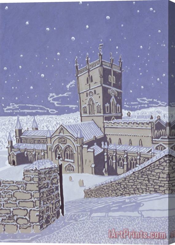 Huw S Parsons St David's Cathedral In The Snow Stretched Canvas Print / Canvas Art