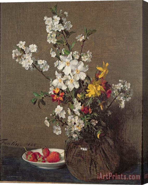 Ignace Henri Jean Fantin-Latour Spring Bouquet Stretched Canvas Print / Canvas Art