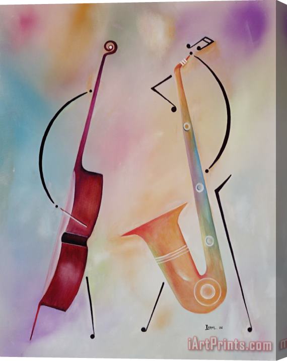 Ikahl Beckford Bass and Sax Stretched Canvas Painting / Canvas Art