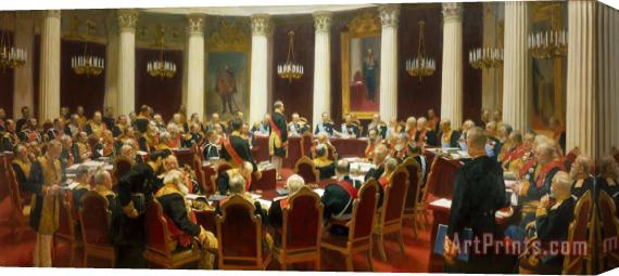 Ilya Repin Ceremonial Sitting of The State Council on 7 May 1901 Marking The Centenary of Its Foundation Stretched Canvas Print / Canvas Art
