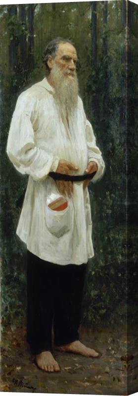 Ilya Repin Leo Tolstoy Barefoot Stretched Canvas Print / Canvas Art