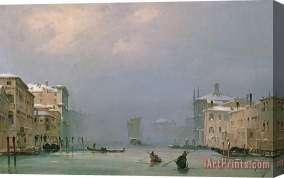 Ippolito Caffi Grand Canal With Snow And Ice Stretched Canvas Painting / Canvas Art