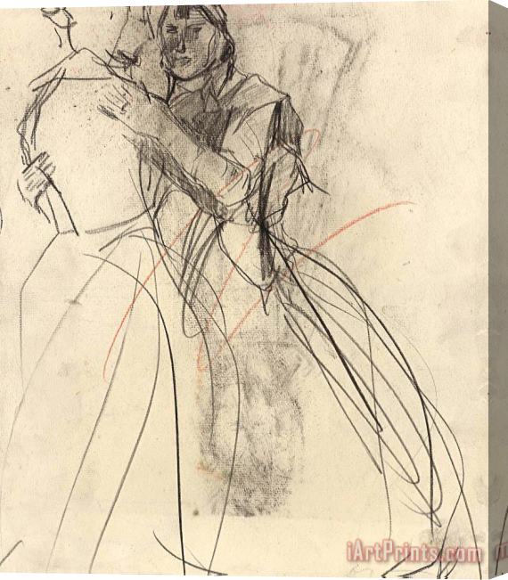 Isaac Israels Twee Dansende Vrouwen (doorgestreept) Stretched Canvas Print / Canvas Art