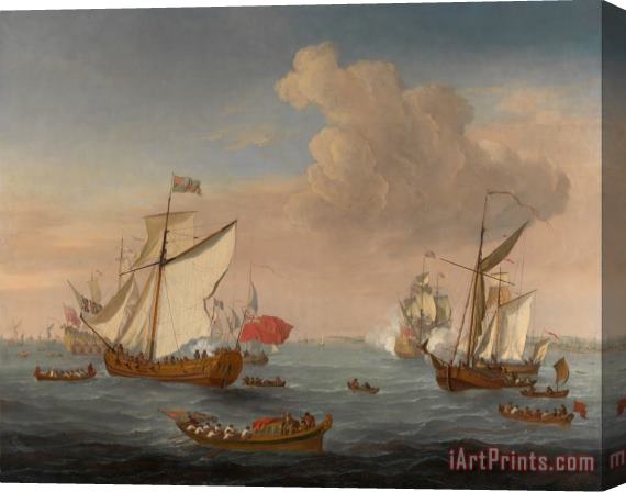 Isaac Sailmaker Ships in The Thames Estuary Near Sheerness Stretched Canvas Print / Canvas Art
