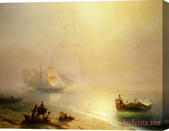 Ivan Ayvazovsky Fisherfolk on The Seashore, The Bay of Naples Stretched Canvas Painting / Canvas Art