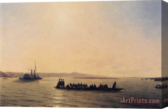 Ivan Constantinovich Aivazovsky Alexander II Crossing The Danube Stretched Canvas Painting / Canvas Art