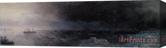 Ivan Constantinovich Aivazovsky Battleship on a Stormy Sea Stretched Canvas Print / Canvas Art