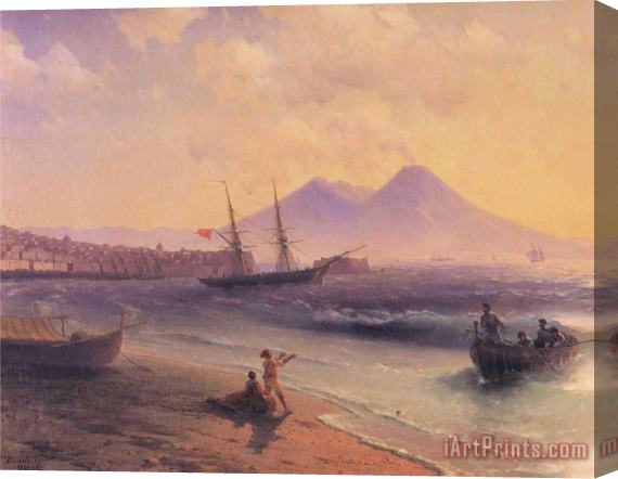 Ivan Constantinovich Aivazovsky Fishermen Returning Near Naples Detail Stretched Canvas Print / Canvas Art