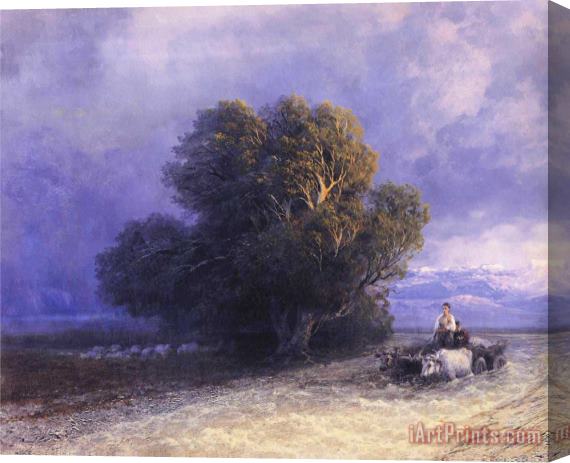 Ivan Constantinovich Aivazovsky Ox Cart Crossing a Flooded Plain Stretched Canvas Print / Canvas Art