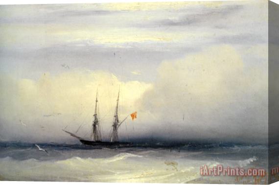 Ivan Constantinovich Aivazovsky Ship on a Stormy Sea Stretched Canvas Painting / Canvas Art