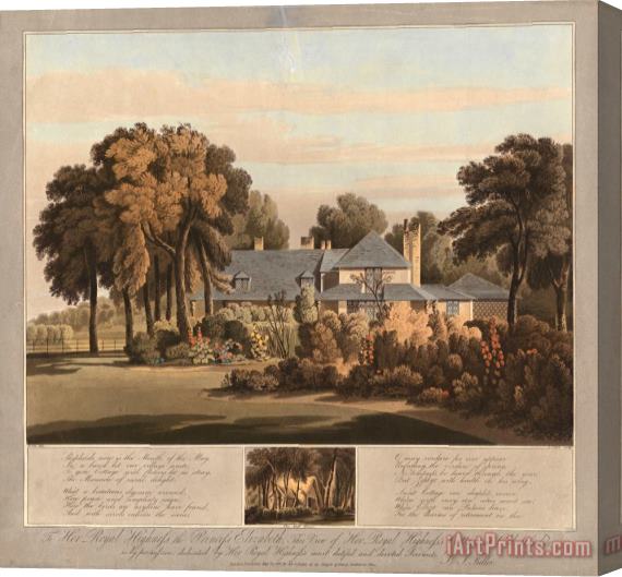 J. Clark View of Hrh The Princess Elizabeth's Cottage at Old Windsor with a View of The Moss House Below 2 Stretched Canvas Print / Canvas Art