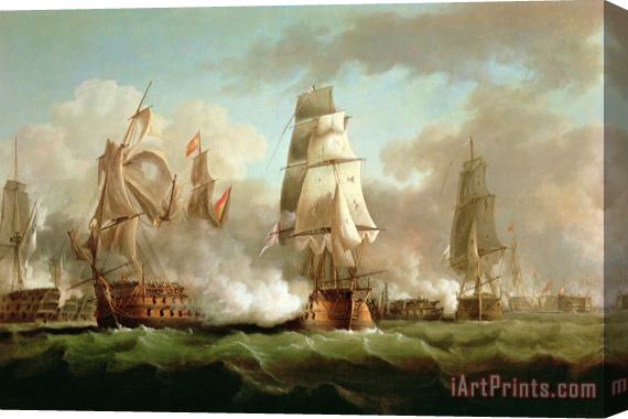 J Francis Sartorius Neptune engaging Trafalgar Stretched Canvas Print / Canvas Art