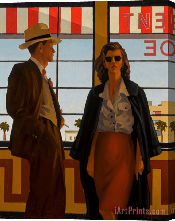 Jack Vettriano Cafe Couple, 1993 Stretched Canvas Print / Canvas Art