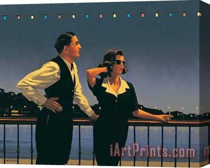 Jack Vettriano Midnight Blue Stretched Canvas Painting / Canvas Art