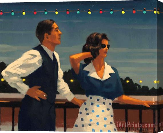 Jack Vettriano Midnight Blue Study Stretched Canvas Painting / Canvas Art