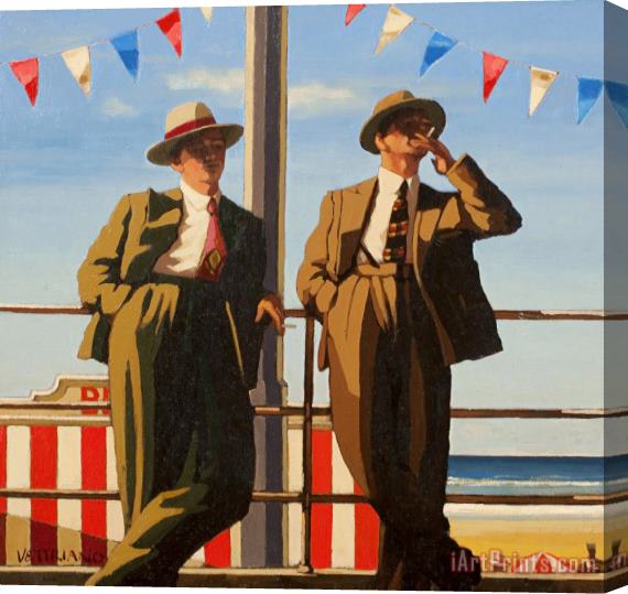 Jack Vettriano Seaside Sharks Stretched Canvas Print / Canvas Art