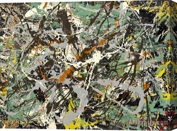 Jackson Pollock Untitled (green Silver) Stretched Canvas Painting / Canvas Art