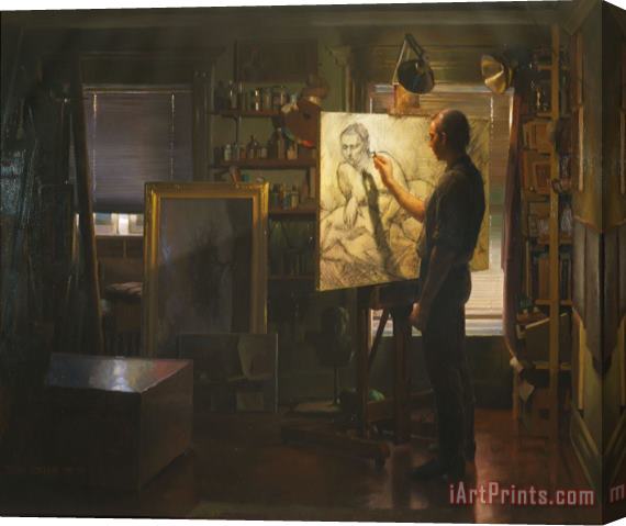 Jacob Collins Grimaldi in Studio Stretched Canvas Print / Canvas Art