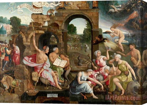 Jacob Cornelisz. van Oostsanen Saul And The Witch of Endor Stretched Canvas Print / Canvas Art