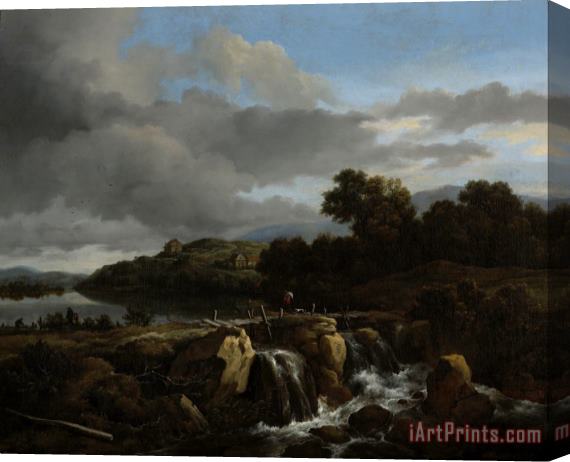 Jacob Isaacksz. van Ruisdael Landscape with Cascade Stretched Canvas Painting / Canvas Art
