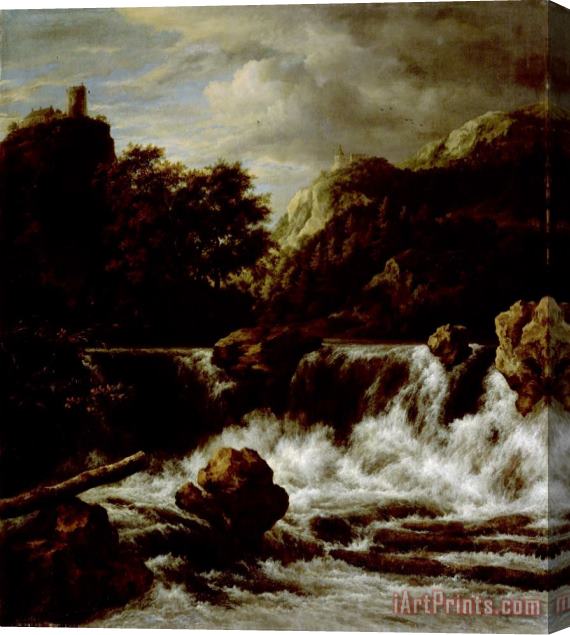 Jacob Isaacksz. Van Ruisdael Mountainous Landscape with Waterfall Stretched Canvas Painting / Canvas Art