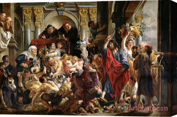 Jacob Jordaens Christ Driving the Merchants from the Temple Stretched Canvas Print / Canvas Art