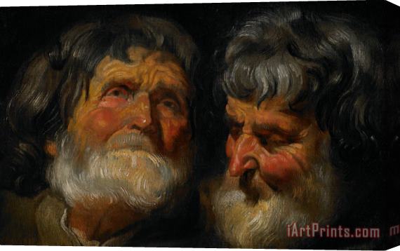 Jacob Jordaens Two Studies Of The Head Of An Old Man Stretched Canvas Painting / Canvas Art