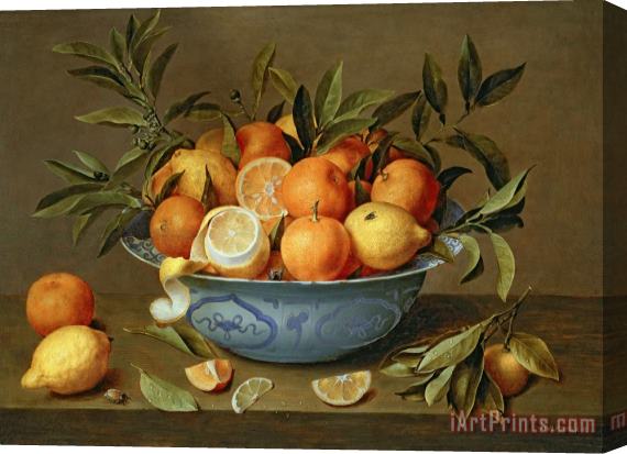 Jacob van Hulsdonck Still Life with Oranges and Lemons in a Wan-Li Porcelain Dish Stretched Canvas Print / Canvas Art