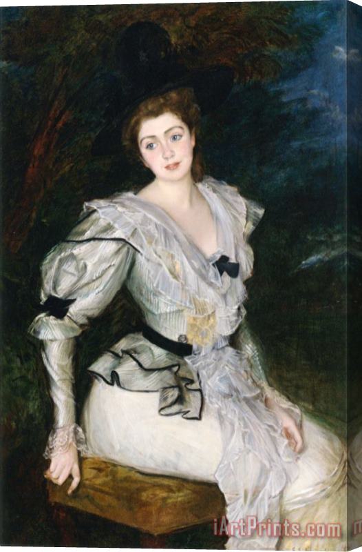 Jacques Emile Blanche Portrait of a Baronne in Louis Xvi Costume Stretched Canvas Painting / Canvas Art