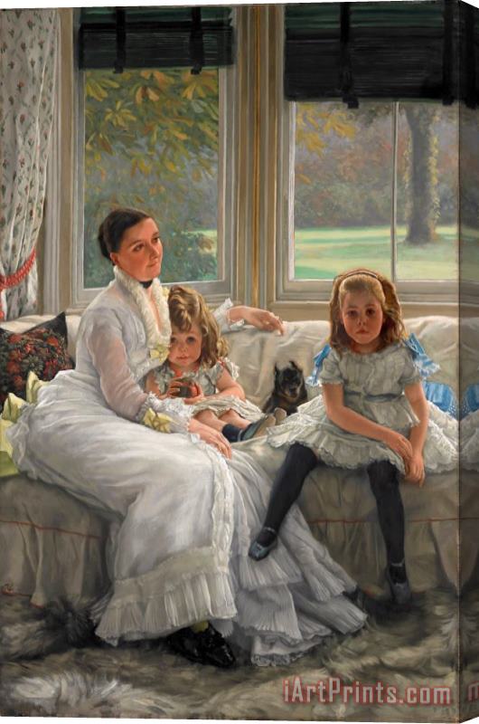 Jacques Joseph Tissot  Portrait of Mrs Catherine Smith Gill And Two of Her Children Stretched Canvas Painting / Canvas Art