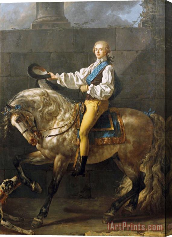 Jacques Louis David Equestrian Portrait of Stanislaw Kostka Potocki Stretched Canvas Print / Canvas Art