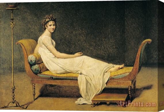 Jacques Louis David Madame Recamier Stretched Canvas Painting / Canvas Art