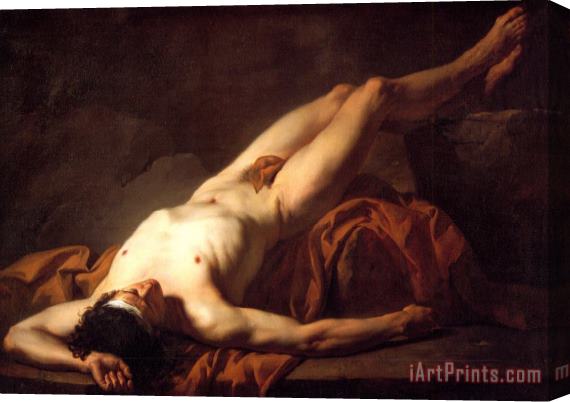Jacques Louis David Male Nude Known As Hector Stretched Canvas Print / Canvas Art