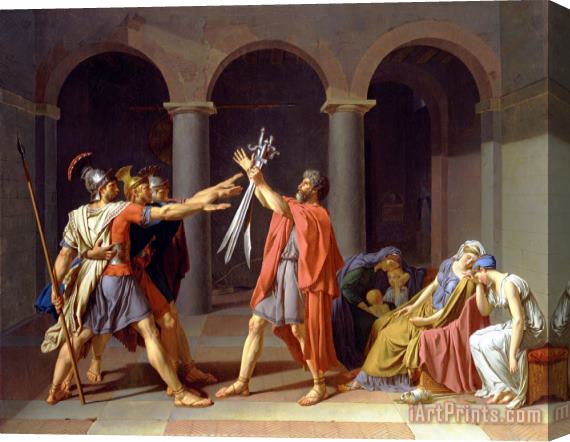 Jacques Louis David Oath of The Horatii Stretched Canvas Painting / Canvas Art