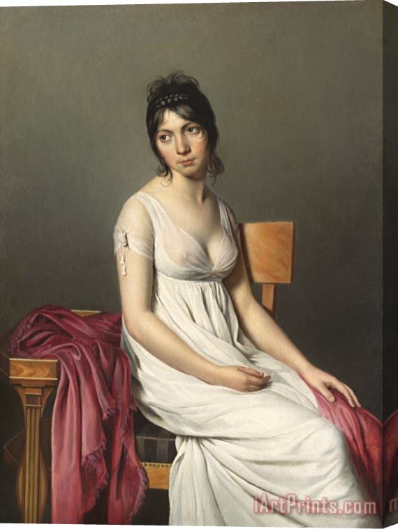 Jacques Louis David Portrait Of A Young Woman In White Stretched Canvas Print / Canvas Art