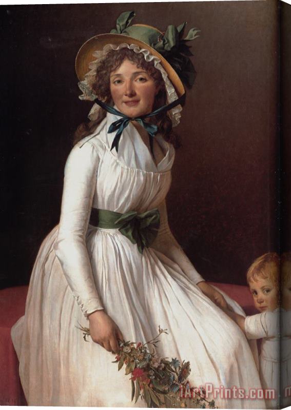 Jacques Louis David Portrait of Emilie Seriziat And Her Son Stretched Canvas Painting / Canvas Art
