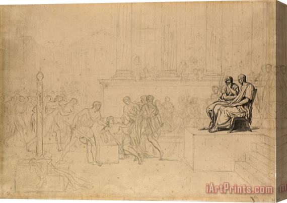 Jacques Louis David Study for The Execution of The Sons of Brutus Stretched Canvas Painting / Canvas Art