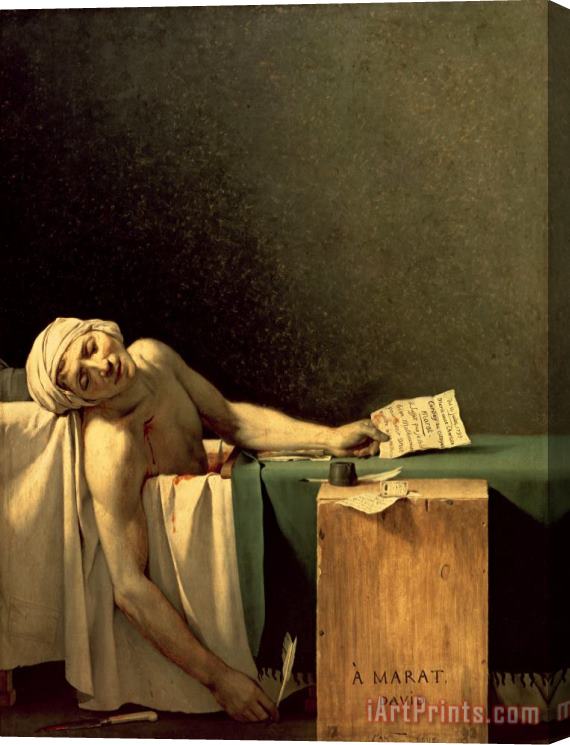 Jacques Louis David The Death of Marat Stretched Canvas Print / Canvas Art