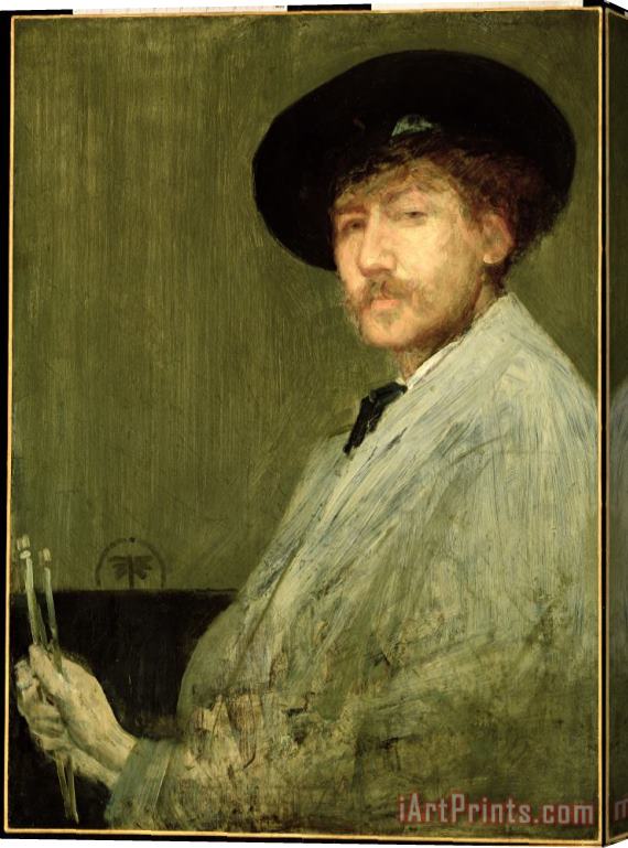 James Abbott McNeill Whistler Arrangement in Grey - Portrait of the Painter Stretched Canvas Painting / Canvas Art