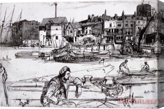 James Abbott McNeill Whistler Black Lion Wharf Stretched Canvas Print / Canvas Art