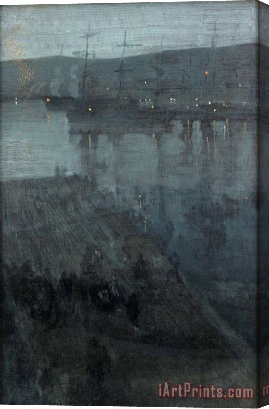 James Abbott McNeill Whistler Nocturne in Blue And Gold Valparaiso Stretched Canvas Print / Canvas Art