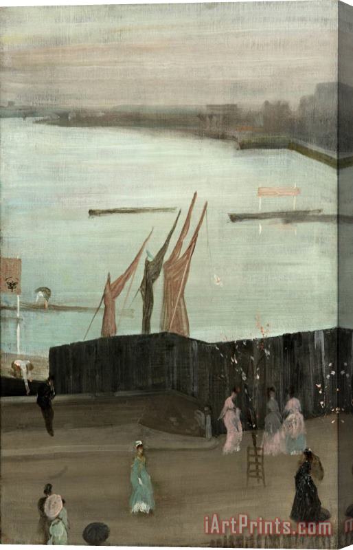 James Abbott McNeill Whistler Variations in Pink And Grey Chelsea Stretched Canvas Print / Canvas Art