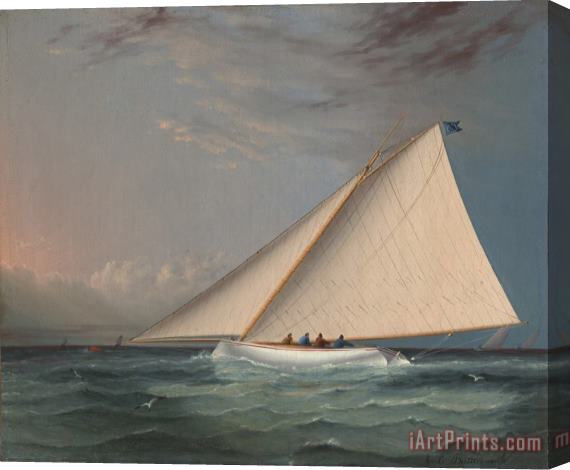 James Edward Buttersworth A Racing Yacht on The Great South Bay Stretched Canvas Print / Canvas Art