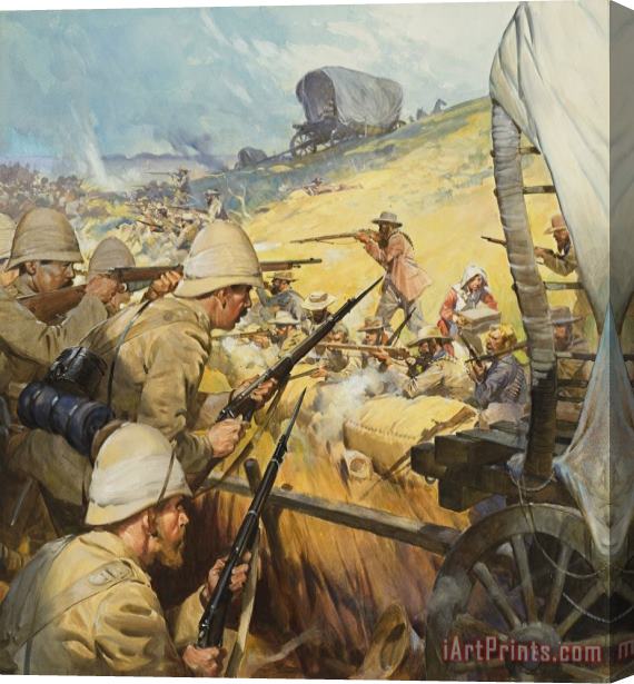 James Edwin McConnell Boer War Skirmish Stretched Canvas Painting / Canvas Art