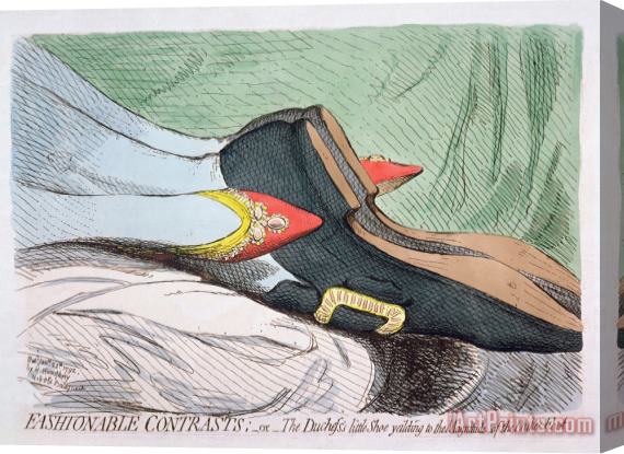 James Gillray Fashionable Contrasts Stretched Canvas Print / Canvas Art