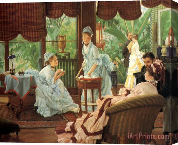 James Jacques Joseph Tissot In The Conservatory Stretched Canvas Print / Canvas Art