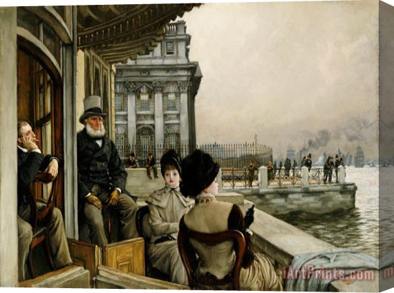 James Jacques Joseph Tissot The Terrace of the Trafalgar Tavern Greenwich Stretched Canvas Painting / Canvas Art