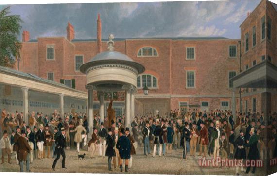 James Pollard Epsom Races Settling Day at Tattersalls Stretched Canvas Painting / Canvas Art